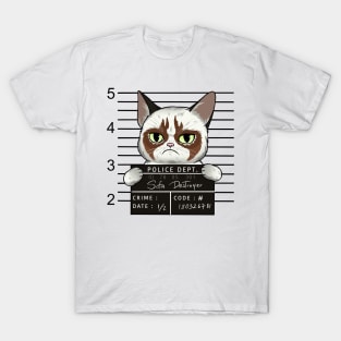 Paws Behind Bars: Cat Mug Shot T-Shirt